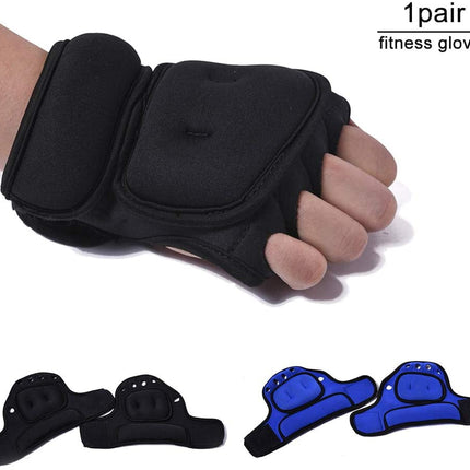 Weighted Exercise Gloves, Pair of 2 lb,Sandbag Weight Bearing Training Gloves Fitness Gloves with Wrist Suort for Gym Boxing, Cross Training, Cardio Workouts Black free size
