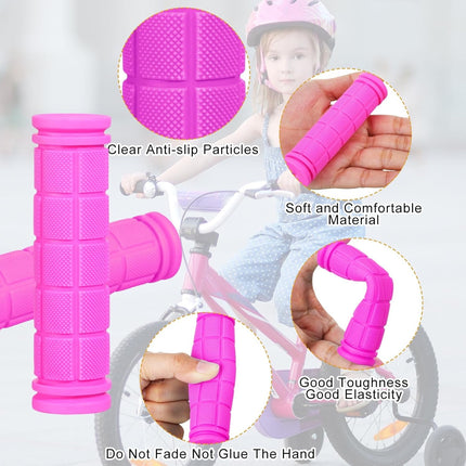 4Pcs Pink Bike Streamers,Non-Slip Bicycle Handlebar Grips Cover,Durable Cycling Replacement Parts with Tassel Ribbon for Bicycle Pink