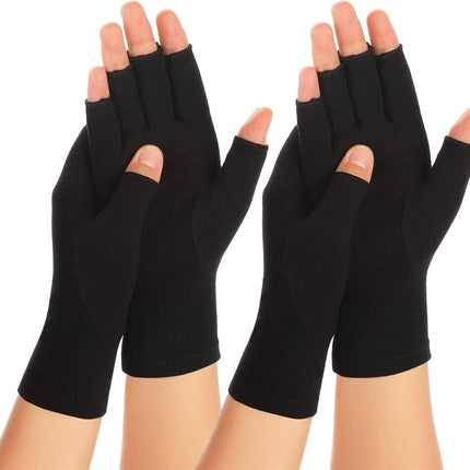 12 Pairs Cotton Gloves,Reusable Half Finger Touchscreen Gloves,7.5x3.9In Summer Sun UV Protection Gloves for Men and Women Black