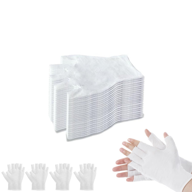 12 Pairs Cotton Gloves Reusable Half Finger Touchscreen Gloves 7.5x3.9In Summer Sun UV Protection Gloves
