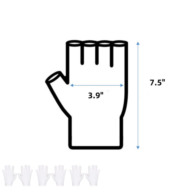 12 Pairs Cotton Gloves Reusable Half Finger Touchscreen Gloves 7.5x3.9In Summer Sun UV Protection Gloves – product detail