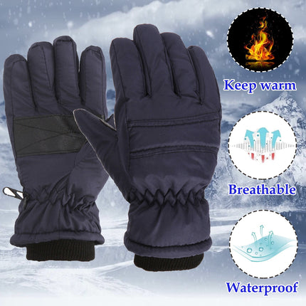GXWEA 2T Gloves Kids Waterproof Gloves Kids Gloves Winter Gloves Thick Gloves Stretchy Warm Gloves Boys Girls 6-11 Year 4-8 Year AHA1 kids snow gloves Navy