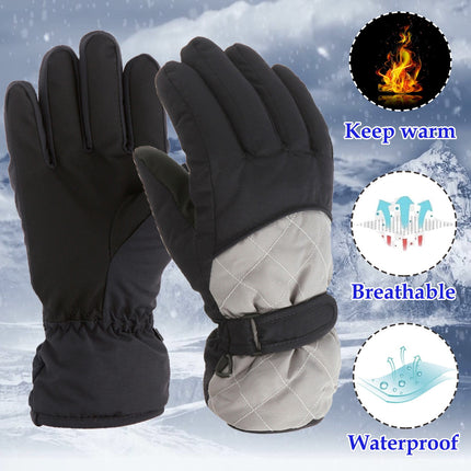 GXWEA 2T Gloves Kids Waterproof Gloves Kids Gloves Winter Gloves Thick Gloves Stretchy Warm Gloves Boys Girls 6-11 Year AHA2 kids snow gloves Grey