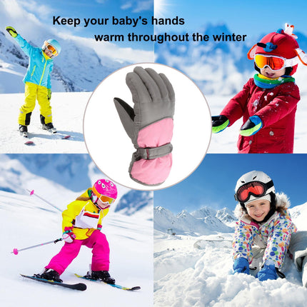 GXWEA 2T Gloves Kids Waterproof Gloves Kids Gloves Winter Gloves Thick Gloves Stretchy Warm Gloves Boys Girls 6-11 Year 10-16 Year AHA2 kids snow gloves Pink