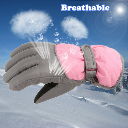 GXWEA 2T Gloves Kids Waterproof Gloves Kids Gloves Winter Gloves Thick Gloves Stretchy Warm Gloves Boys Girls 6-11 Year 10-16 Year AHA2 kids snow gloves Pink