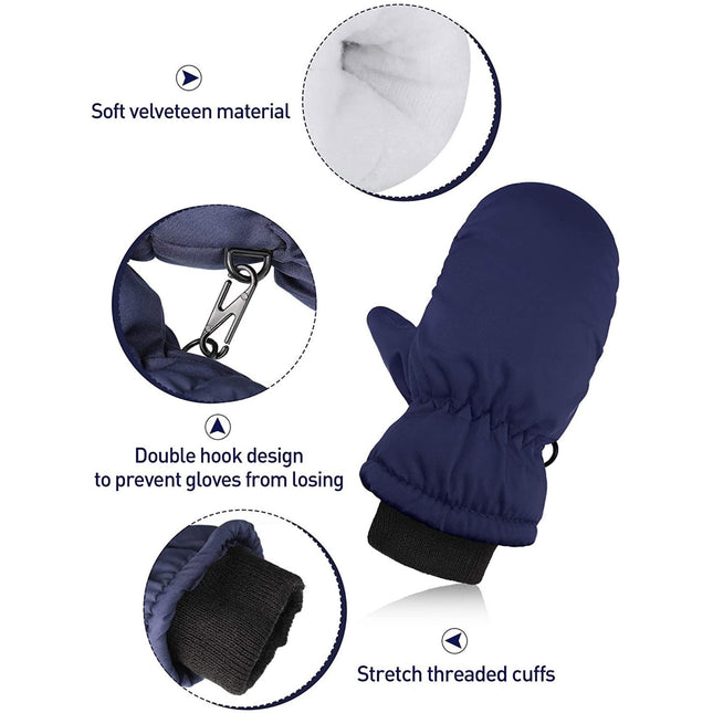 GXWEA 2T Gloves Kids Waterproof Gloves Kids Winter Thick Stretchy Warm – product detail