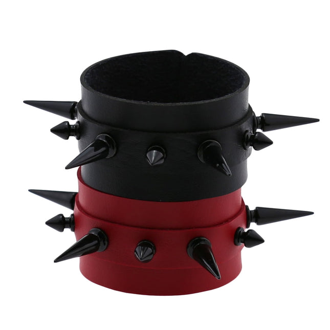 PATKAW 2-Pack Adjustable Punk Bracelets with Spiked Stylish Wristbands for Men and Women 22x4cm Assorted