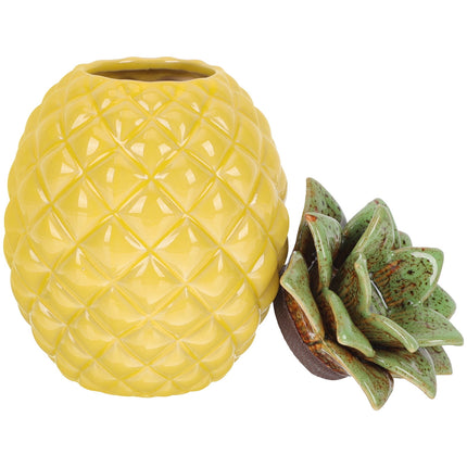 WHAMVOX Yellow Pineapple Tea Cookie Jar Storage Container for Fruit and Travel Kitchen Use