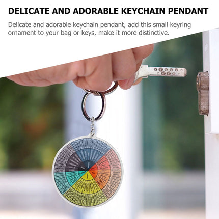 WHAMVOX 2-Pack Metal Hanging Emotion Wheel Keychain Set, Decorative Key for Bags and Keys