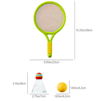 Chmadoxn Kids Badminton & Tennis Set - Racket Family Sports Gift with Balls， Lightweight Beginner Gear for Ages 6-12, Indoor/Outdoor Play Blue