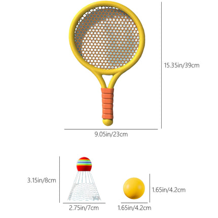 Chmadoxn Kids Badminton & Tennis Set - Racket Family Sports Gift with Balls， Lightweight Beginner Gear for Ages 6-12, Indoor/Outdoor Play Red