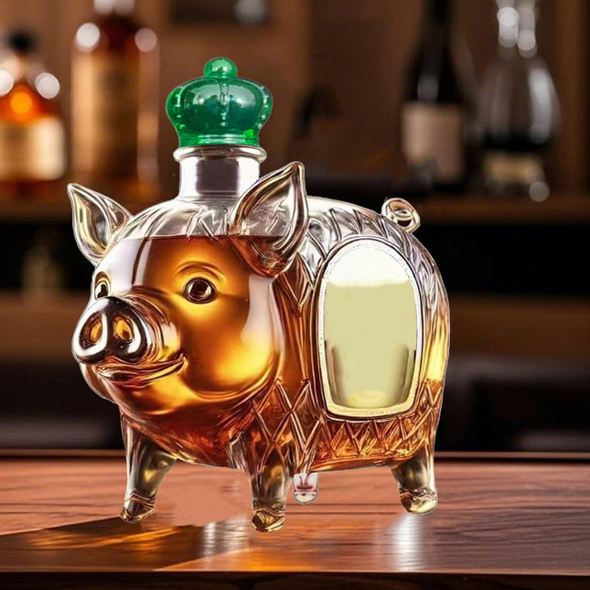 Darzheoy Wolf Whiskey Bottle Funny Wolf Whiskey Bottle 3D Wolf Shape Glass Wine Decanter for Men Dad Home