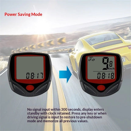 Bicycle Speedometer Odometer Wireless Cycling Computers Waterproof Cycle Bike Computer with LCD Display & Multi-Functions