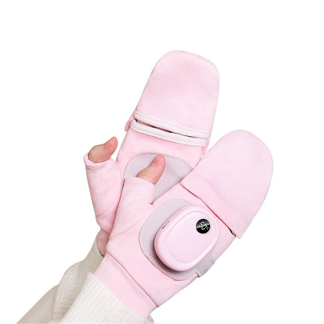Heated Gloves for Women Upgraded Smart Thermostatic Electric Heated Fingerless Gloves Rechargeable for