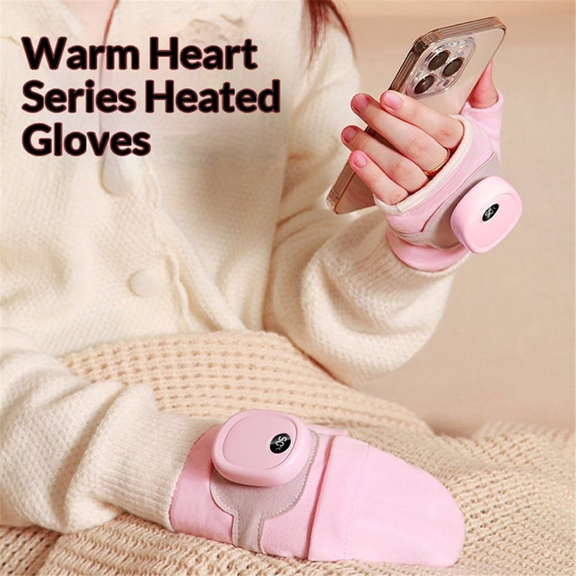 Heated Gloves for Women Upgraded Smart Thermostatic Electric Heated Fingerless Gloves Rechargeable for – product detail