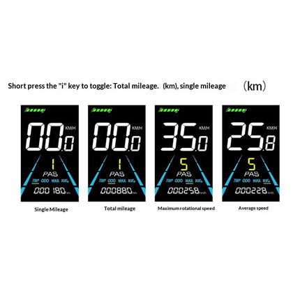 1 PCS Electric Bike Display Plastic+Metal 36V-72V Waterproof LCD Display NC-81F Electric Bike Panel Dashboard,Waterproof Connector, Black