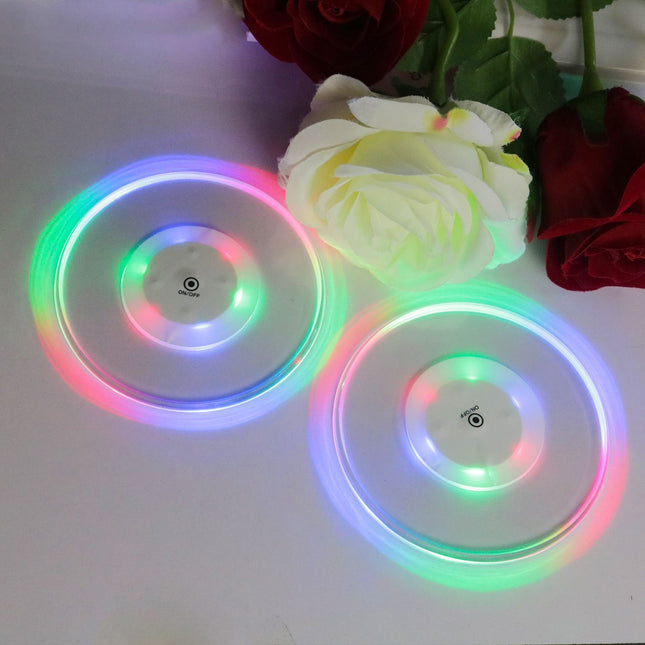 LED Coasters Set of 6 Changing Light Up Coasters for Drinks Flashing Cup Waterproof Non-Slip