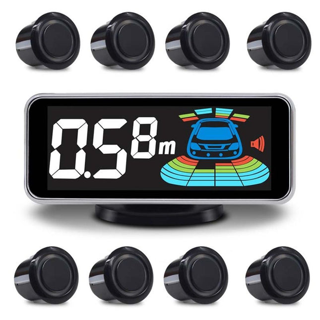 Backup Parktronic System Car Auto Vehicle Reverse with 8 Parking Sensors kit Distance Detection LCD