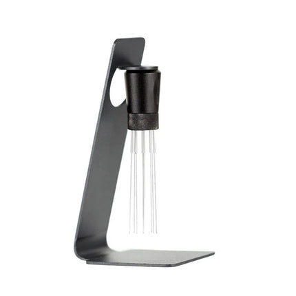 Magnetic Coffee Stirrer 0.4mm 7 Installed Pins + 0.25mm for Espresso Distribution Tool with Metal Stand for Barista Espresso (Black)