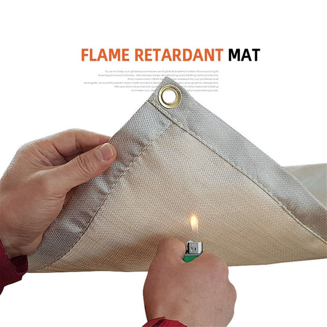 Fire Pit Mat 100 80cm Wood Stove Under Grill Mat (940 Degree F Safety) for Deck BBQ Fireproof Floor Tent – product detail