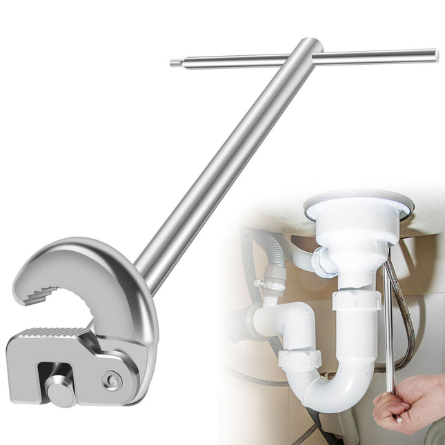 11.7 Basin Wrench Sink Wrench Adjustable Tap Nut Spanner Basin Spanner Capacity of 3/8 to 1-1/4 for Fixing