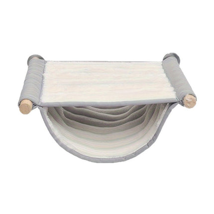 Large White Hanging Hamster and Parrot Bed, Warm Breathable Soft Pet Hanging Bed, Detachable Cat Cradle for Small Animals in Cage and Window Use（L）