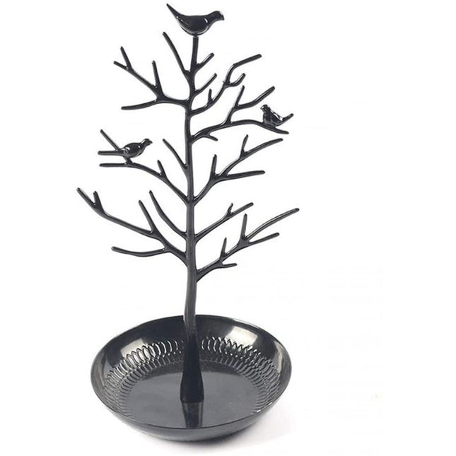 Jewelry Tree Necklace Earring Holder Modern Cute Bird Jewelry Stand for Women Girls Teen with Tray Antique