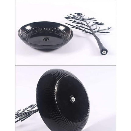 Jewelry Tree Necklace Earring Holder Modern Cute Bird Jewelry Stand for Women Girls Teen,with Tray Antique Rack Tower Decoration, Black (oniy box)