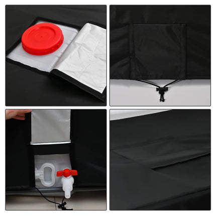 Zipper Tote Cover Barlic for 210D Outdoor Water Tank Protective Cover, Oxford Fabric Protective Cover, Rain/Snow/UV Protection(Black)