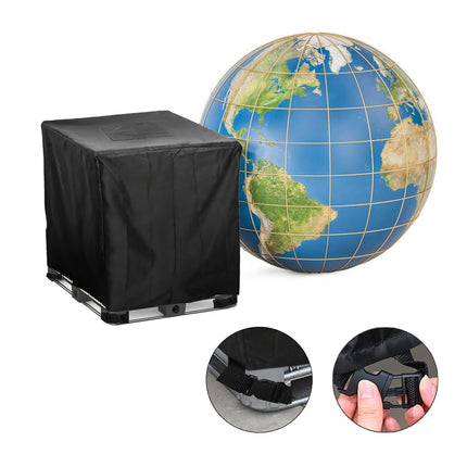 Zipper Tote Cover Barlic for 210D Outdoor Water Tank Protective Cover, Oxford Fabric Protective Cover, Rain/Snow/UV Protection(Black)