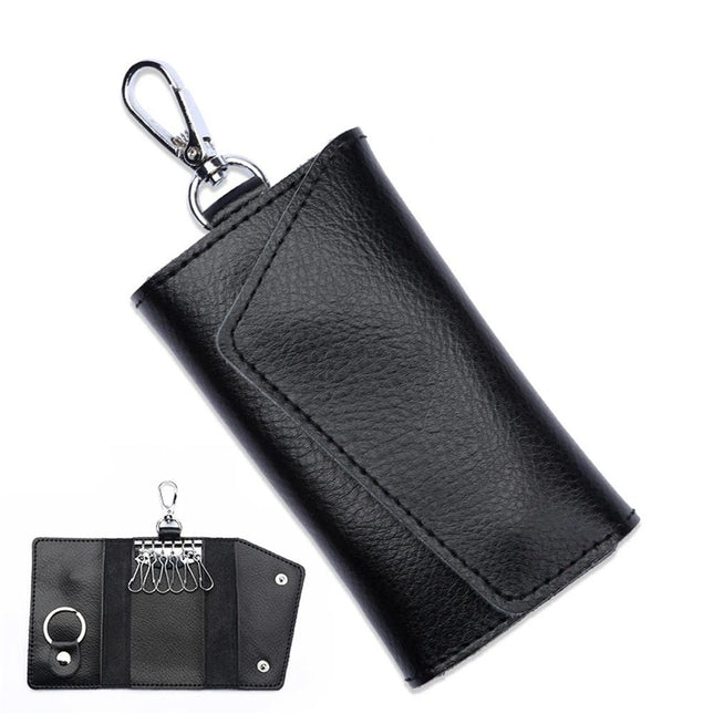 2 pack Compact Leather Car Key Case Key Holder Key Organizer Wallet with Card Holder Lightweight