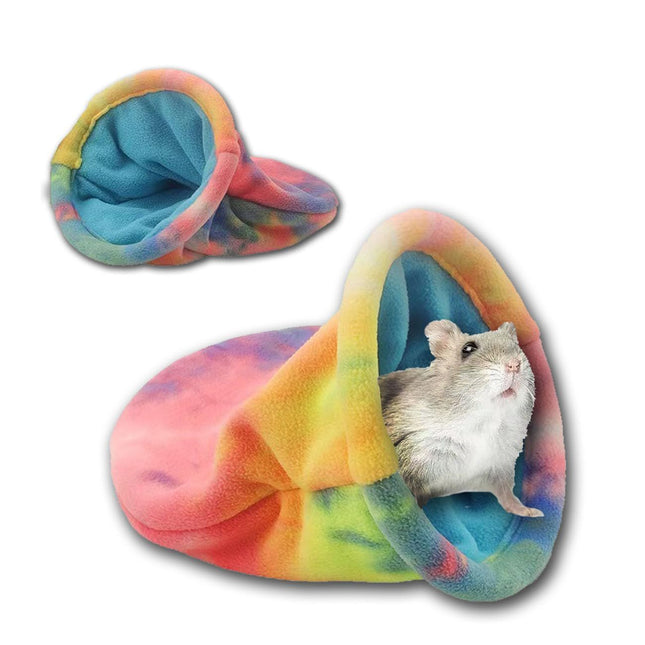 2 pack Guinea Pig Hideout Soft Fleece Rabbit Snuggle Sack Small Animal House Ferret Cozy V1192-AZ-W-0855