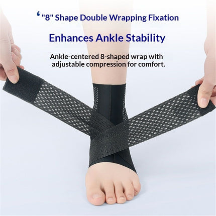 1 Pair Adjustable Compression Ankle Brace for Sprained Ankle, Strong Support & Breathable Ankle Support for Injury Recovery, Joint Pain, Swelling, Man & Women（L (sizes 39-43)）
