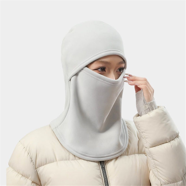 Cold Weather Ski Mask for Men Windproof Thermal Winter Scarf Mask Women Neck Warmer Hood for Cycling(Milk