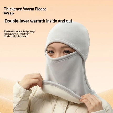 Cold Weather Ski Mask for Men Windproof Thermal Winter Scarf Mask Women Neck Warmer Hood for Cycling（Milk white gray）