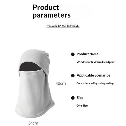 Cold Weather Ski Mask for Men Windproof Thermal Winter Scarf Mask Women Neck Warmer Hood for Cycling（Milk white gray）