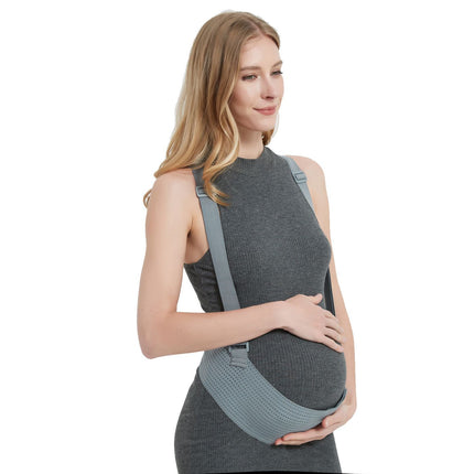 Belly Bands For Pregnant Women Maternity Belt Pregnancy Belly Support Band Adjustable Pregnancy Belt with Back Brace Straps (Gray, L)