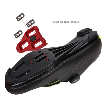 Bike Cleats – (Pair) Replacement 3Cleat Set for 3 Bolt Bicycle Pedals, Durable Red Cleats for Road and Indoor Cycling Shoes（Excluding shoes）