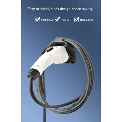 EV Charger Holder  Wall Mount Charging Cable Hanger Organizer, Nozzle Holster Dock Electric Vehicle  Car Plug Space Saving Garage Wall Connector Cord Hook for Outdoor Indoor