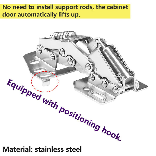 2 PCS Cabinet Hinges Heavy Duty Lid Stay Hinges Soft Close Lid Hinge Furniture Door Lift Stay Support – product detail