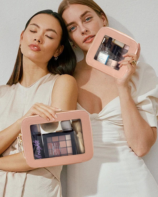 2pcs Travel Clear Makeup Bag Set Cosmetic Bag Case with Zipper Portable Makeup Pouch Toiletry – product detail