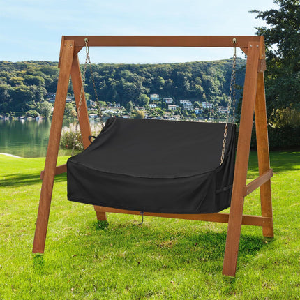 Porch Swing Cover Waterproof Outdoor Hanging Swing Cover Tear resistant All WeatherProof Patio Furniture Covers (Black, 161*72*89cm)