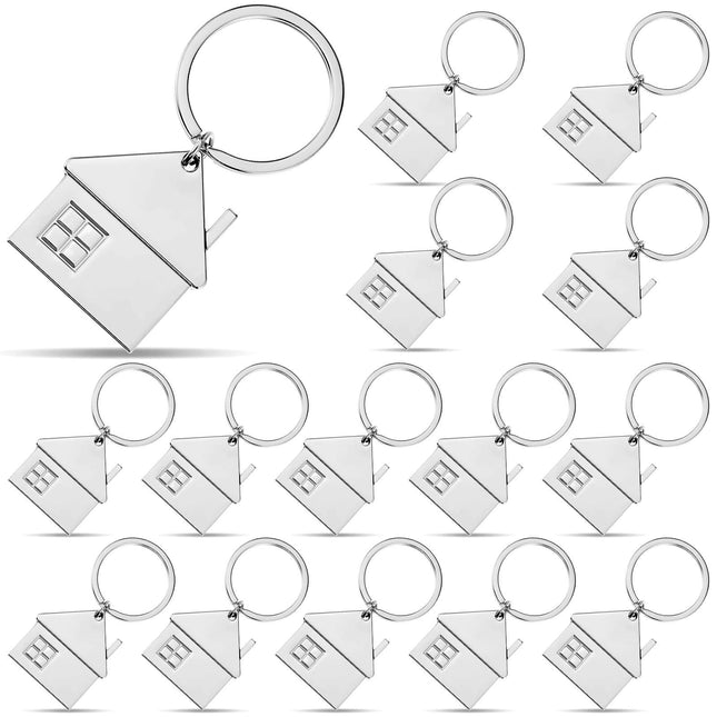15pcs House Key Chain House Shaped Pendant Keychains Home Keychain Set Cute Home with Window Key Charm