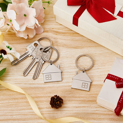 15pcs House Key Chain House Shaped Pendant Keychains Home Keychain Set Cute Home with Window Key Charm Metal Keyring Gift