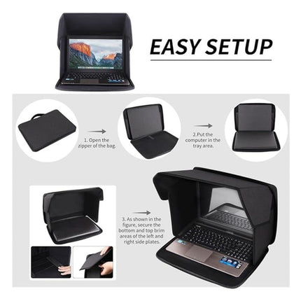 Laptop Sun Shade,Laptop Sun Glare Shield Privacy Screen Hood Laptop Sunshade Bag for Working Outside Outdoor Foldable Laptop Shield Cover Outside（L）