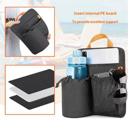 Beach Chair Cup Holder, Chair Side Organizer Easily Attached to Armrest with 2 Self-Adhesive Fastener Strap, Hanging Chair Attachment for Water Bottle, Sunglasses, Phone, Snack, etc..