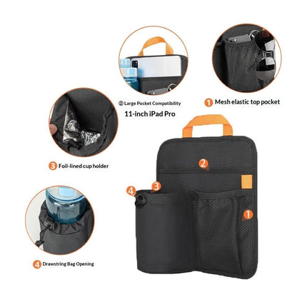 Beach Chair Cup Holder, Chair Side Organizer Easily Attached to Armrest with 2 Self-Adhesive Fastener Strap, Hanging Chair Attachment for Water Bottle, Sunglasses, Phone, Snack, etc..
