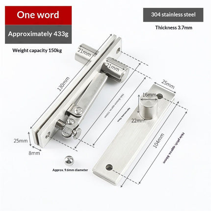Heavy Duty Pivot Hinge for Wood Door - Stainless Steel Hidden Door Hinge for Secret Door, with 360 Degree Rotation, Invisible Pivot Door Hardware for Bookshelf.