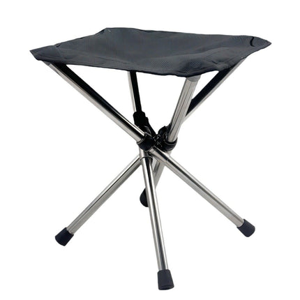 Ultra-Lightweight Stainless Steel Folding Camping Stool - Compact Portable Backpacking Stool with Carry Bag  Folded Size for Hiking Travel Outdoor Events