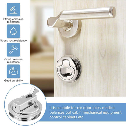 Flush Pull Slam Latch Stainless Steel Round Pull Latch for RV Boat Deck Hatch Door Cabinet Hardware Door Locking Style (B)2pcs